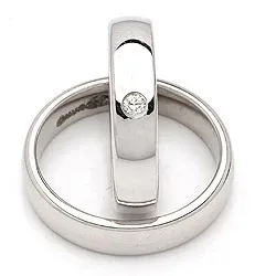 Vigselsringar i silver 0,05 ct