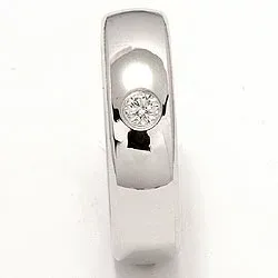 oval vigselsring i 14  karat vitguld 0,10 ct