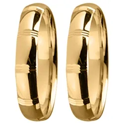 Mönster vigselsringar i 14  karat guld - set