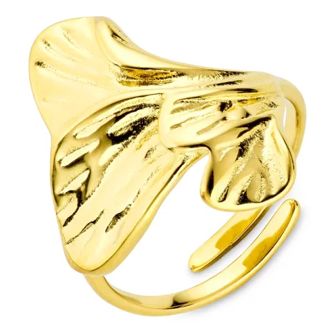 vattentät blad justerbar ring i förgyllt stål - OCEANA