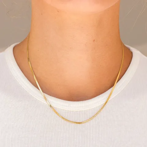 vattentät halsband i förgyllt stål 38 + 5 cm x 2,0 mm  - OCEANA