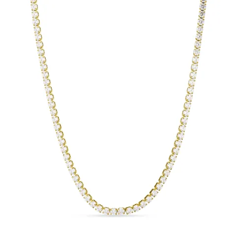 vattentät zirkon halsband i förgyllt stål 40+5 cm x 3 mm  - OCEANA