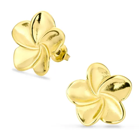 vattentät blommor örhängen i förgyllt stål - OCEANA