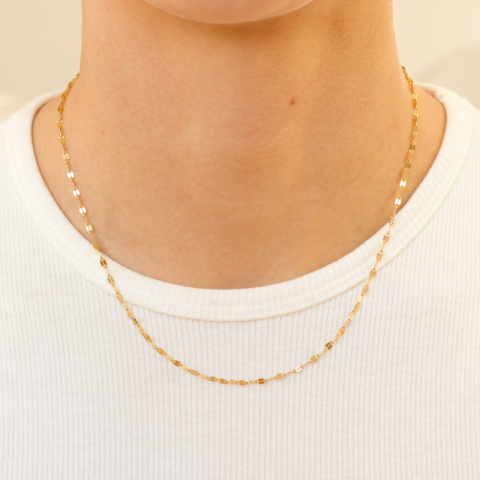 vattentät halsband i förgyllt stål 40+5 cm x 2 mm  - OCEANA