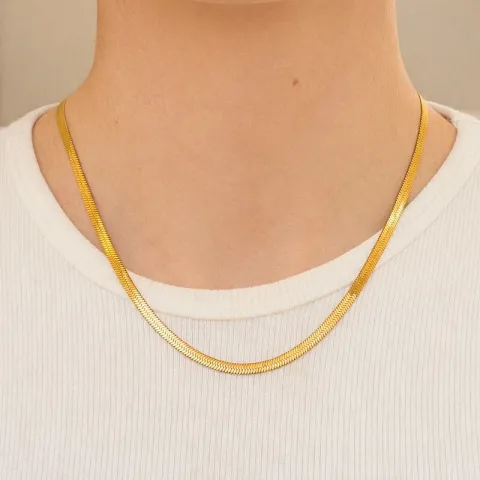 vattentät ormhalskedja i förgyllt stål 40+5 cm x 4 mm  - OCEANA