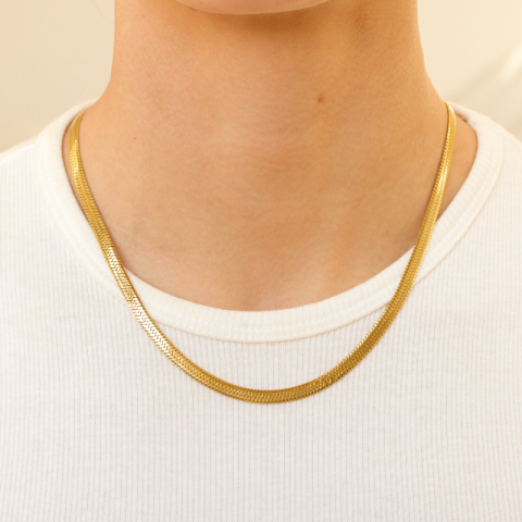 vattentät ormhalskedja i förgyllt stål 40+5 cm x 5 mm  - OCEANA