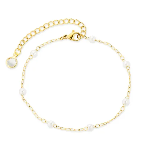 vattentät pärla armband i förgyllt stål - OCEANA