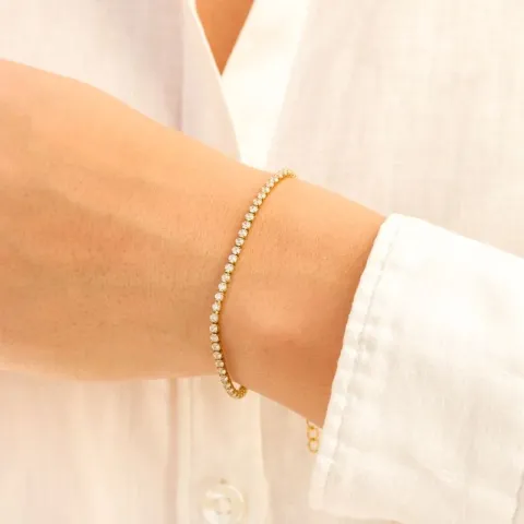 vattentät zirkon armband i förgyllt stål - OCEANA