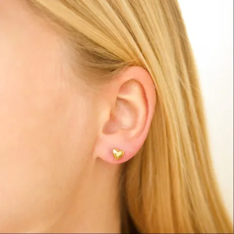 vattentät hjärta örhängestift i förgyllt stål - OCEANA