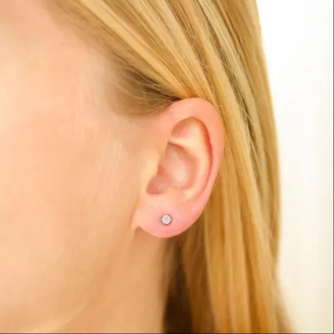 3 mm vattentät solitäreörhängestift i förgyllt stål - OCEANA