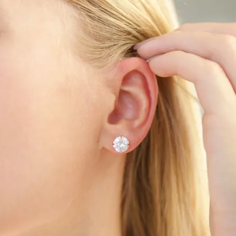 8 mm vattentät solitäreörhängestift i förgyllt stål - OCEANA