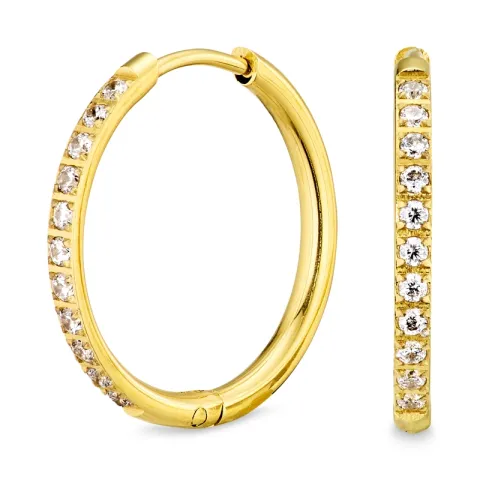 17 mm vattentät zirkon creol i förgyllt stål - OCEANA