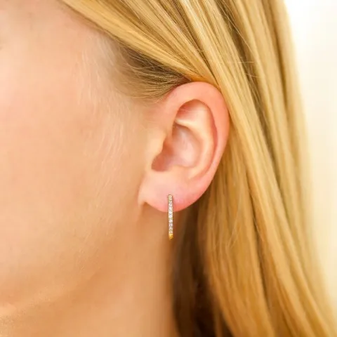 17 mm vattentät zirkon creol i förgyllt stål - OCEANA