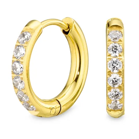 15 mm vattentät zirkon creol i förgyllt stål - OCEANA