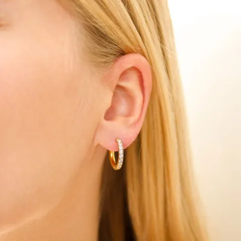 17 mm vattentät zirkon creol i förgyllt stål - OCEANA