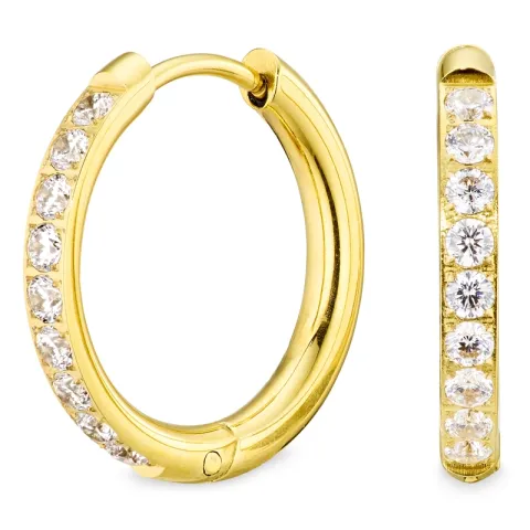 18 mm vattentät zirkon creol i förgyllt stål - OCEANA