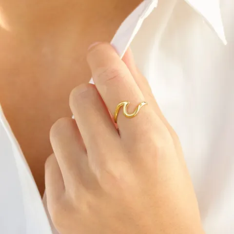 vattentät justerbar ring i förgyllt stål - OCEANA