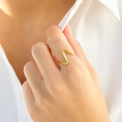 vattentät justerbar ring i förgyllt stål - OCEANA