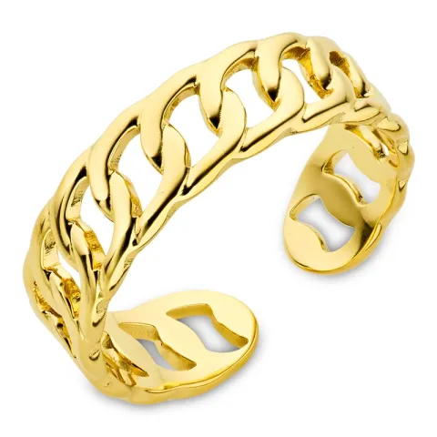 vattentät panzer justerbar ring i förgyllt stål - OCEANA