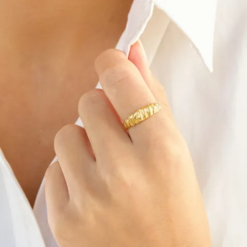 vattentät justerbar ring i förgyllt stål - OCEANA