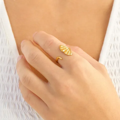 vattentät justerbar ring i förgyllt stål - OCEANA