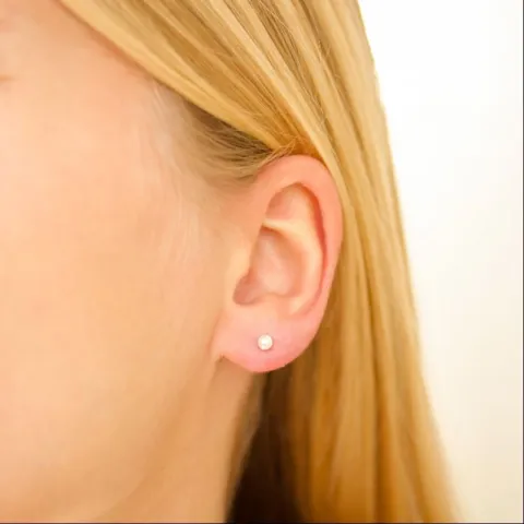 3 mm vattentät pärla örhängestift i förgyllt stål - OCEANA