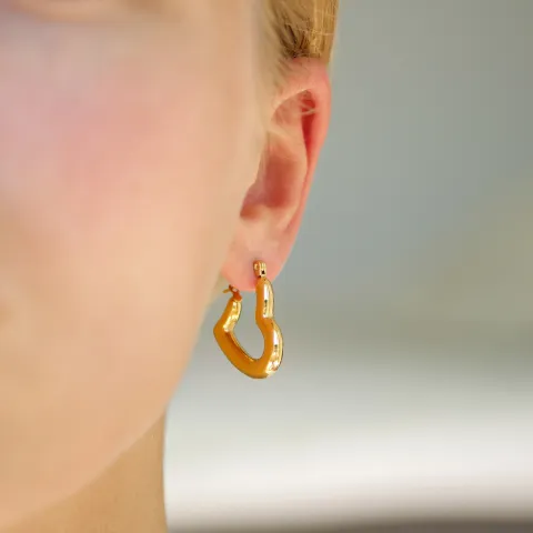 vattentät hjärta örhängen i förgyllt stål - OCEANA