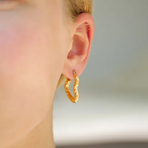 vattentät hjärta örhängen i förgyllt stål - OCEANA