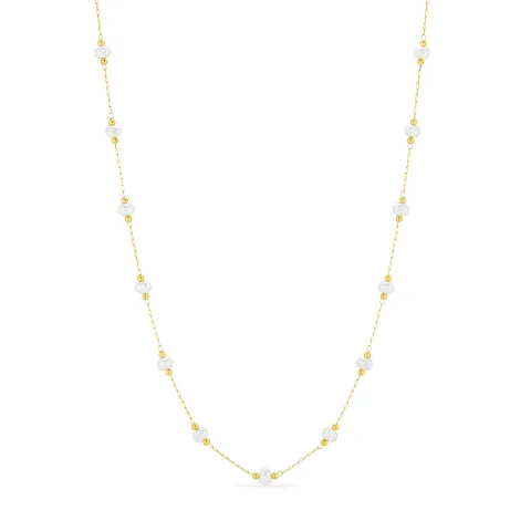 vattentät pärla halsband i förgyllt stål - OCEANA
