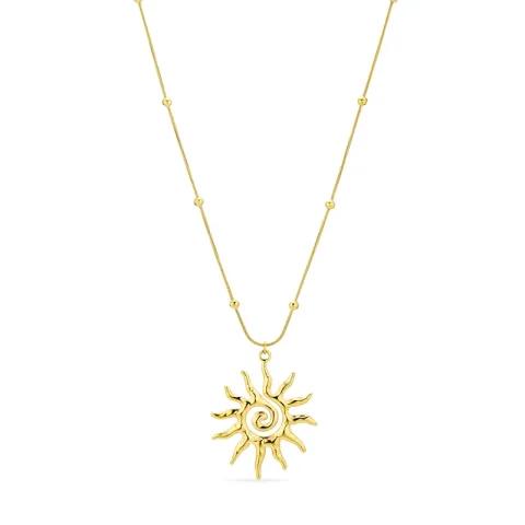 vattentät sol halsband i förgyllt stål med hängen i förgyllt stål - OCEANA