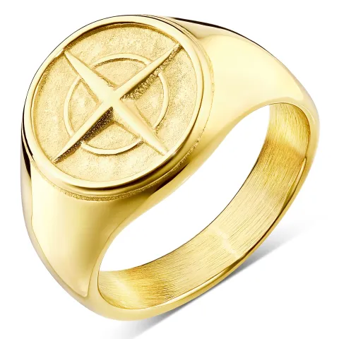 vattentät stjärna ring i förgyllt stål