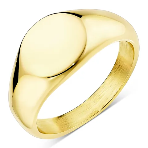 vattentät oval ring i förgyllt stål