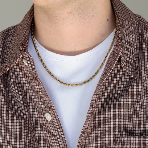 vattentät halsband i förgyllt stål  x 3,65 mm 