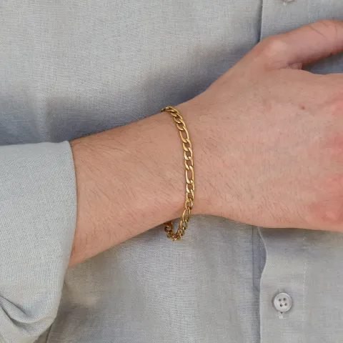 vattentät armband i förgyllt stål  x 5,0 mm 