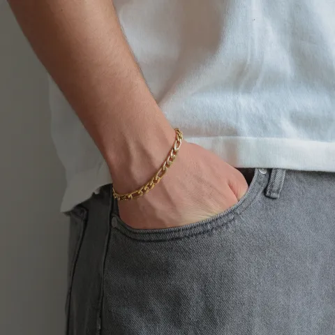 vattentät armband i förgyllt stål  x 7,0 mm 