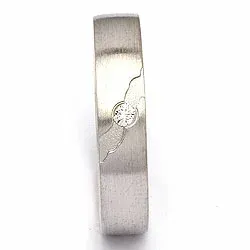 Vigselsring i silver 0,035 ct