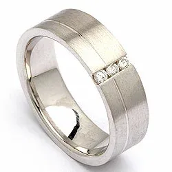 Vigselsring i silver 0,09 ct