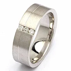 Vigselsring i silver 0,09 ct