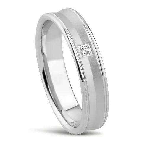Damring i 14  karat vitguld 0,0165 ct
