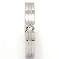 Vigselsring i 14  karat vitguld 0,018 ct