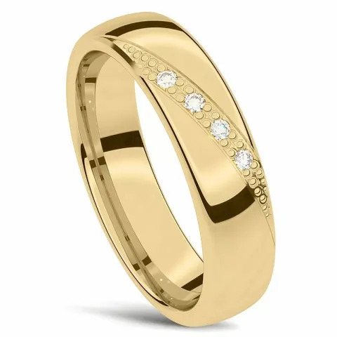 Damring i 14  karat guld 0,01 ct