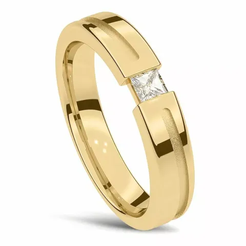 Damring i 14  karat guld 0,13 ct