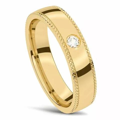 elegant Damring i 14  karat guld 0,05 ct