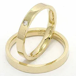 Vigselsringar i 9 karat guld 0,02 ct