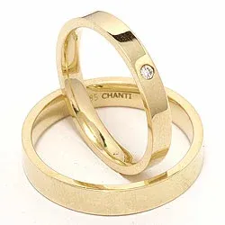 Vigselsringar i 9 karat guld 0,02 ct