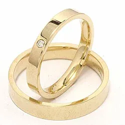 Vigselsringar i 9 karat guld 0,02 ct