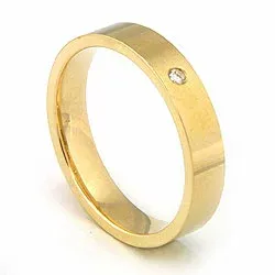 Vigselsring i 9 karat guld 0,02 ct