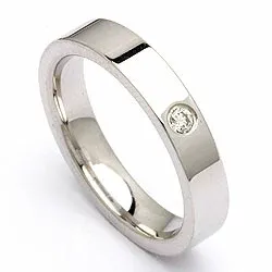 Vigselsring i silver 0,05 ct