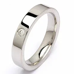 Vigselsring i silver 0,05 ct