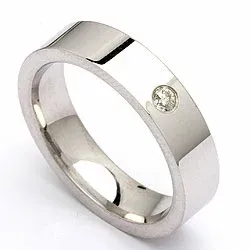 Vigselsring i silver 0,05 ct